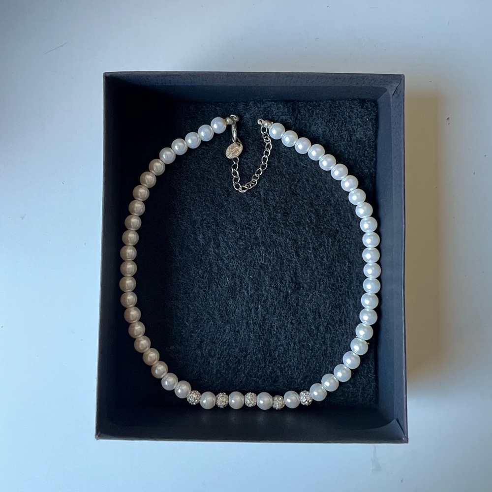 Claire's White Pearl Necklace+ Free bracelet